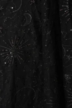 Hot Dazzle Maxi Dress In Black Sequin Tulle Dresses|Cocktail