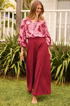Sale Denver Pant in Wine Bottoms