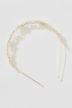 Fashion Dina Headband in Gold with Flower Hair Accessories|Wedding Guest
