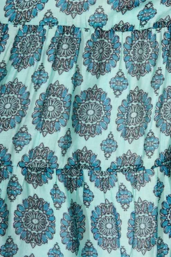 Outlet Dorian Dress in Blue Print Dresses|Casual