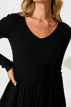 Online Dove Midi Knit Dress in Black Dresses|Knitwear