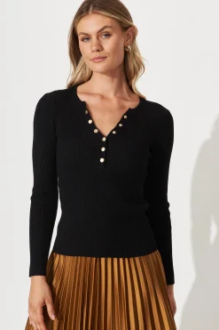 New Dover Heights Knit In Black Tops