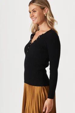 New Dover Heights Knit In Black Tops