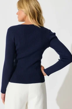 Online Dover Heights Knit In Navy Tops