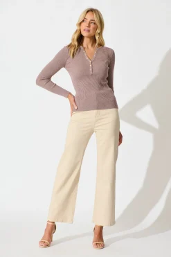 New Dover Heights Knit In Taupe Tops|Knitwear