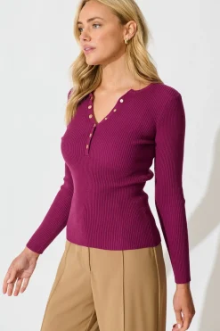 Clearance Dover Heights Knit In Wine Tops
