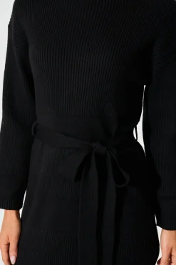 Clearance Dune Knit Dress in Black Dresses|Knitwear