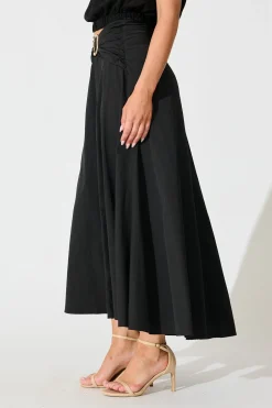 Online Dusk to Dawn Maxi Skirt in Black Cotton Bottoms|Skirts & Shorts