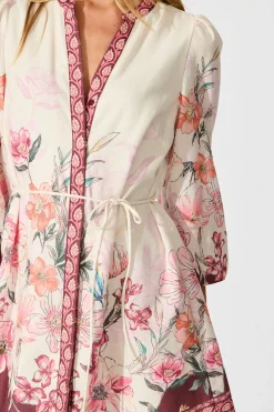 Discount Dusky Flora Dress in Wine Floral Linen Blend Dresses|Casual