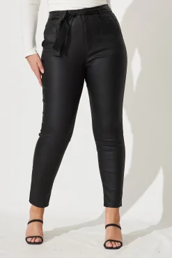 Hot Eclipse Leatherette Pants in Black Bottoms