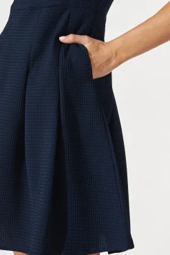 Discount Elizabeth Dress In Textured Navy Dresses|Party