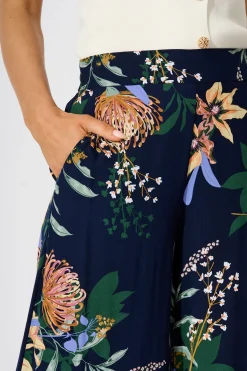 Clearance Ellery Pant in Navy Floral Bottoms|Pants