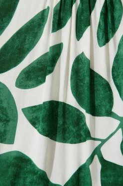 Hot Emelyn Smock Dress In Cream With Green Leaf Print Dresses|Casual