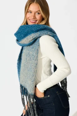 Discount Emery Knit Scarf in Multi Blue Ombre Knitwear|Knitwear