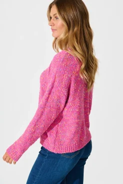 New Emilia Knit in Pink Multi Wool Blend Knitwear|Knitwear