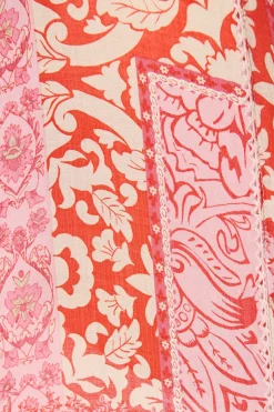 New Emma Shirt in Pink with Red Cotton Blend Tops|Workwear