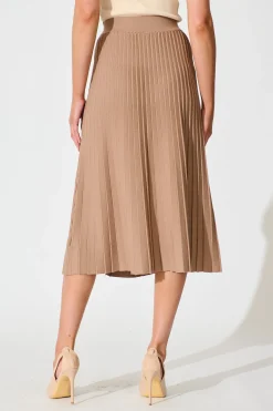 Fashion Empire Midi Knit Skirt in Mocha Knitwear|Knitwear