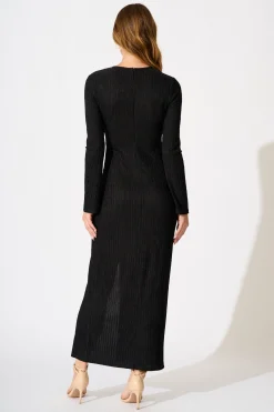 Fashion Empress After Dark Maxi Dress in Black Textured Jersey Dresses|Party