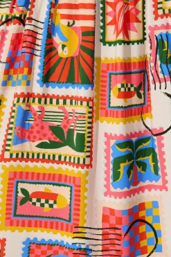 New Escape Smock Dress In Bright Multi Postcard Print Dresses|Casual