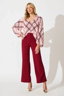 Online Executive Edge Pant in Wine Bottoms|Pants