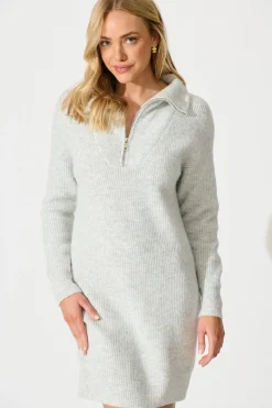 Online Eyes on me Knit Dress in Grey Dresses|Knitwear