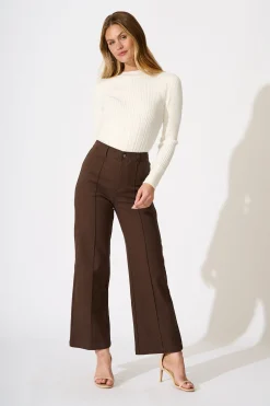 Hot Ezra Jean in Chocolate Cotton Blend Bottoms