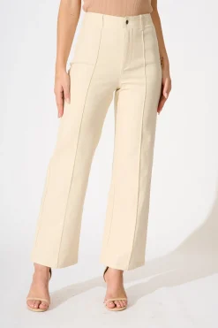 Discount Ezra Jean in Cream Cotton Blend Bottoms