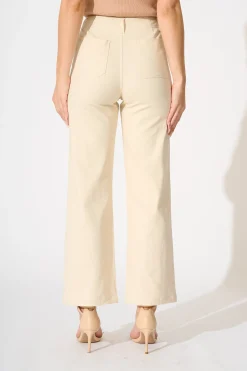 Discount Ezra Jean in Cream Cotton Blend Bottoms