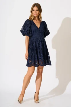 Clearance Falling for you Lace Dress in Navy Dresses|Party