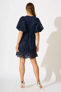 Clearance Falling for you Lace Dress in Navy Dresses|Party