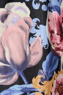 Discount Fantasy Pant in Multi Blue Floral Linen Blend Bottoms|Pants