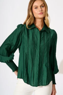 Hot Farah Shirt in Emerald Tops|Workwear