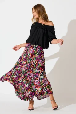 Best Farrell Maxi Skirt In Black Multi Floral Bottoms|Skirts & Shorts