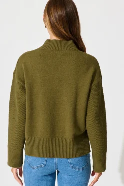 Hot Fate Knit in Olive Knitwear|Knitwear