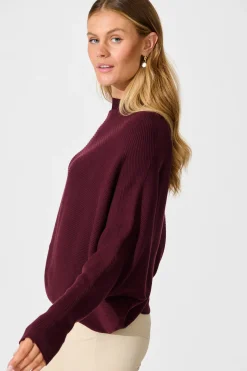 Sale Faye Knit in Wine Knitwear|Knitwear
