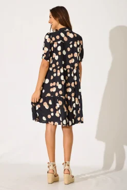 Online Felicia Shirt Dress In Black With Cream Spot Dresses|Casual