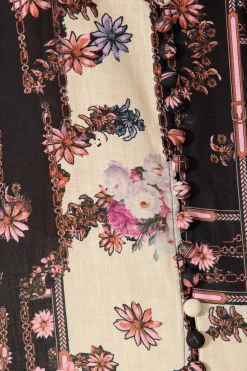 Hot Floral Cascade Top in Black with Blush Patchwork Floral Tops|Party & Occasion
