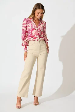 Fashion Florence Shirt in Pink Floral Print Tops