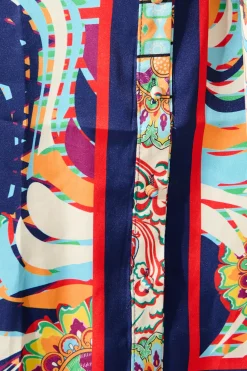 Discount Gabrielino Shirt Dress In Navy Multi Print Satin Dresses|Casual