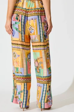 Outlet Galleria Pant in Multi Conversational Print Bottoms|Pants