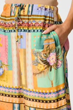Outlet Galleria Pant in Multi Conversational Print Bottoms|Pants