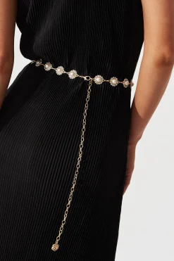 Best Gilda Pearl And Chain Belt In Gold Belts