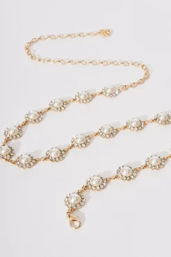 Best Gilda Pearl And Chain Belt In Gold Belts