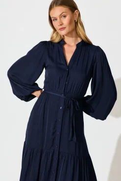 Online Glimmer Midi Dress in Navy Dresses|Party