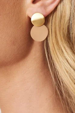 Best Gloria Earrings In Light Brown With Gold Jewellery