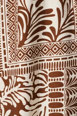 Best Goldie Wide Leg Pant in Chocolate and Cream Tile Print Bottoms