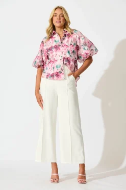 Discount Good love Shirt in Multi Pink Floral Organza Tops|Party & Occasion
