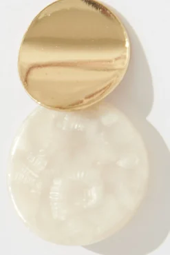 Fashion Grazia Earrings In White Pearlescent With Gold Jewellery|Wedding Guest