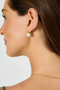 Sale Halley Earrings In Gold With Pearl Jewellery|Wedding Accessories
