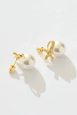 Sale Halley Earrings In Gold With Pearl Jewellery|Wedding Accessories